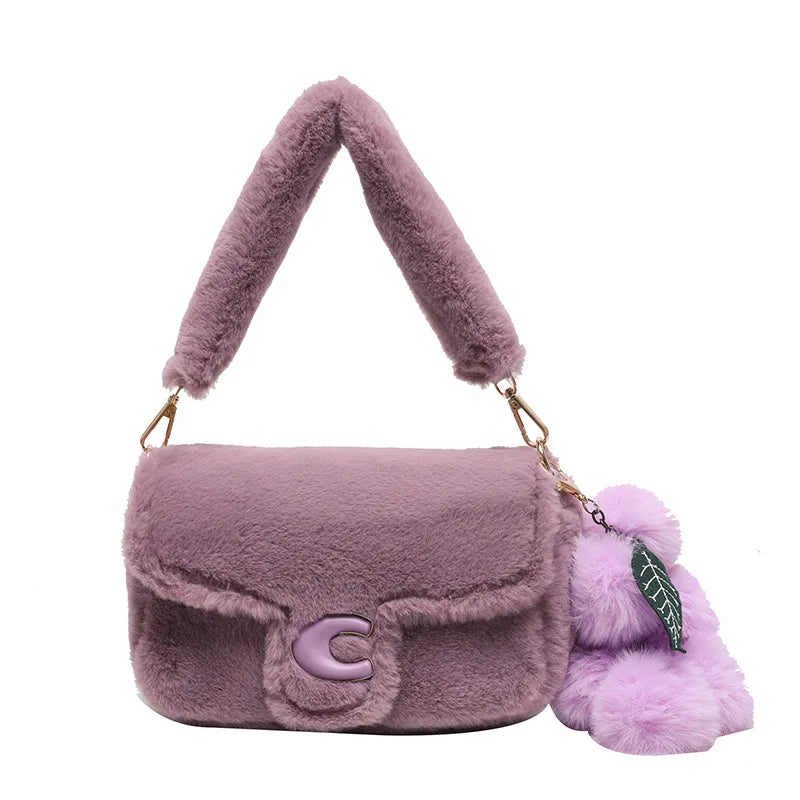 Women's Lock Crossbody Bag Flap Handbag