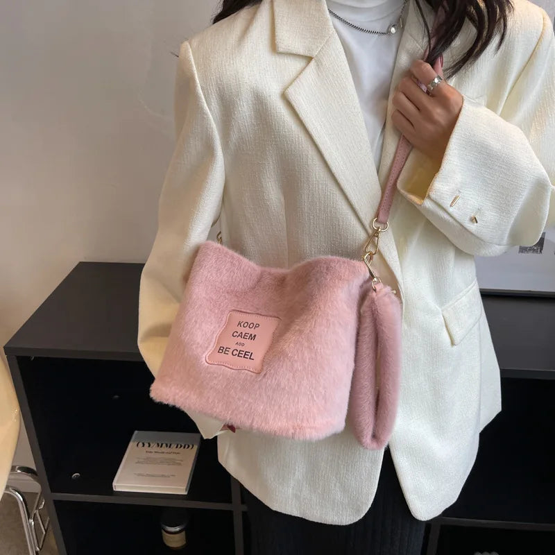 Faux Fur Women's Crossbody Handbag