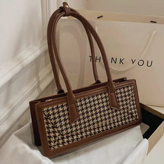 Houndstooth Women's Shoulder Bag Small Square Crossbody Bag