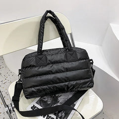 Women's Down Shoulder Bags Winter Travel Totes