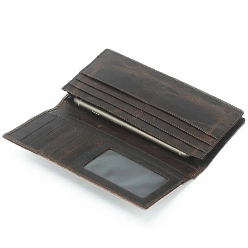 Crocodile Leather Wallet For Men 100% Cowhide Long Purse Boy's