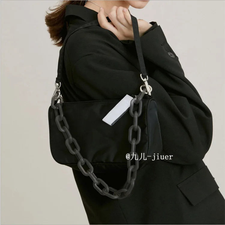 Nylon Women's Chain Crossbody Bag Flap Handbag