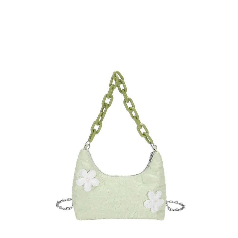 Nylon Flower Crossbody Bag Women's Handbag