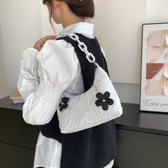 Nylon Flower Crossbody Bag Women's Handbag