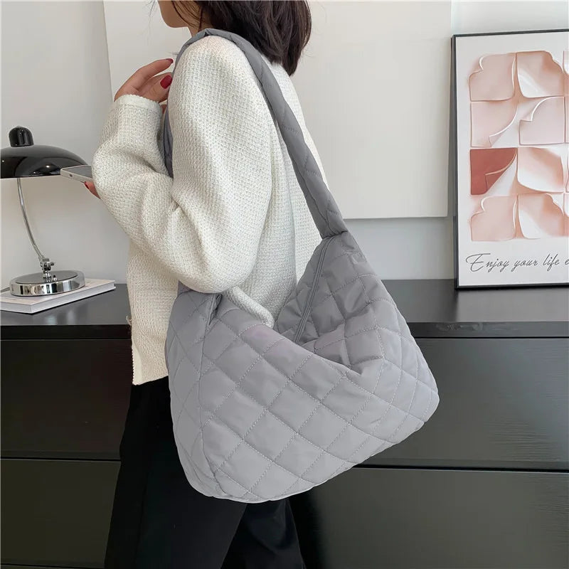 Nylon Women's Shoulder Bag Crossbody Handbag Large Flap