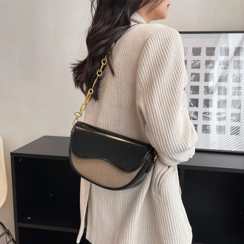 Women's Shoulder Bag Chain Crossbody Saddle Handbag