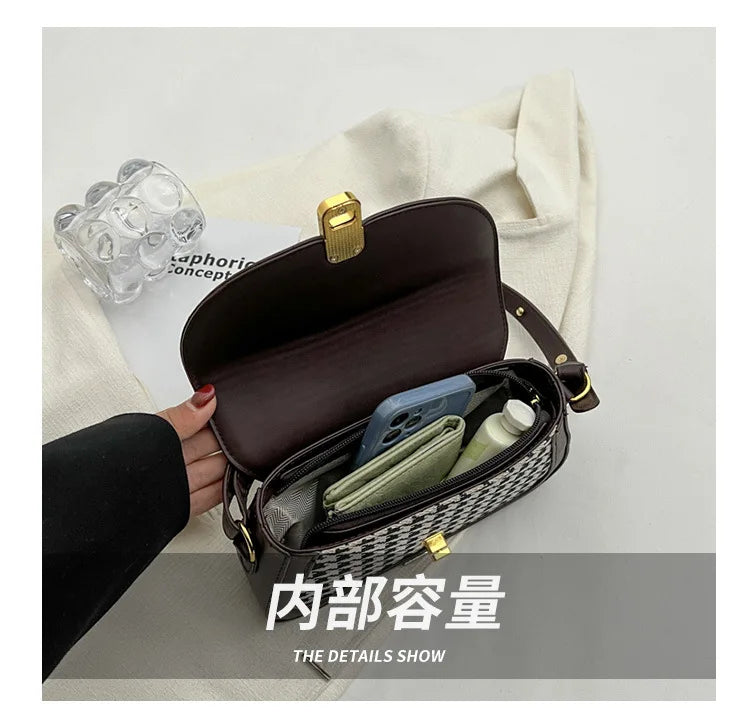 Lock Crossbody Bag Flap Handbag Women's Shoulder Bag