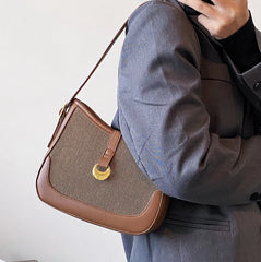 Half Moon Crossbody Bag Lock Shoulder Handbag