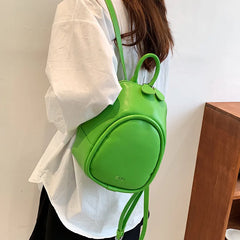 PU Leather Women's Backpack Bucket School Bag Travel Bag