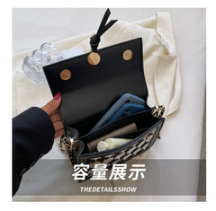PU Leather Women's Chain Crossbody Bag Flap Handbag