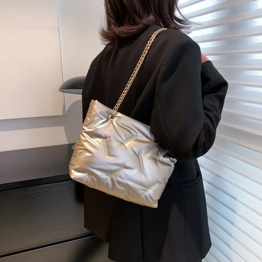 PU Leather Women's Shoulder Bag Chain Crossbody Bag Flap Handbag