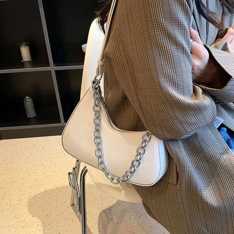 Shell Crossbody Bag Chain Handbag PU Leather Women's Shoulder Bag