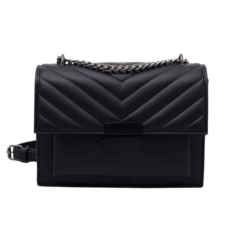 PU Leather Small Flap Crossbody Bag Chain Handbag