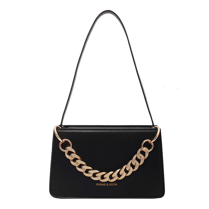 PU Leather Women's Shoulder Bag Chain Handbag Small Square Crossbody Bag