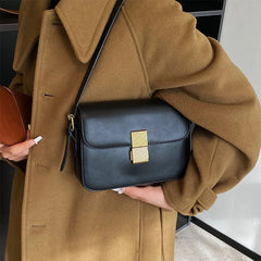 Women's Lock Crossbody Bag PU Leather Shoulder Handbag