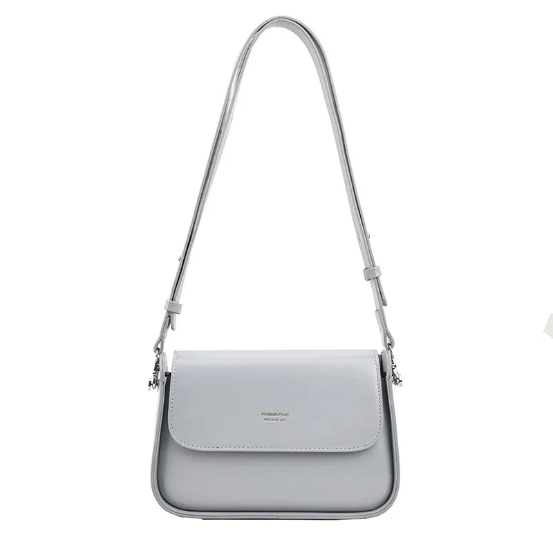 PU Leather Lock Crossbody Bag Flap Handbag
