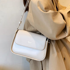 PU Leather Lock Crossbody Bag Flap Handbag