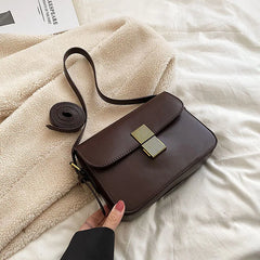 Women's Lock Crossbody Bag PU Leather Shoulder Handbag