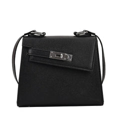 Leather Shoulder Bag Lock Crossbody Flap Handbag
