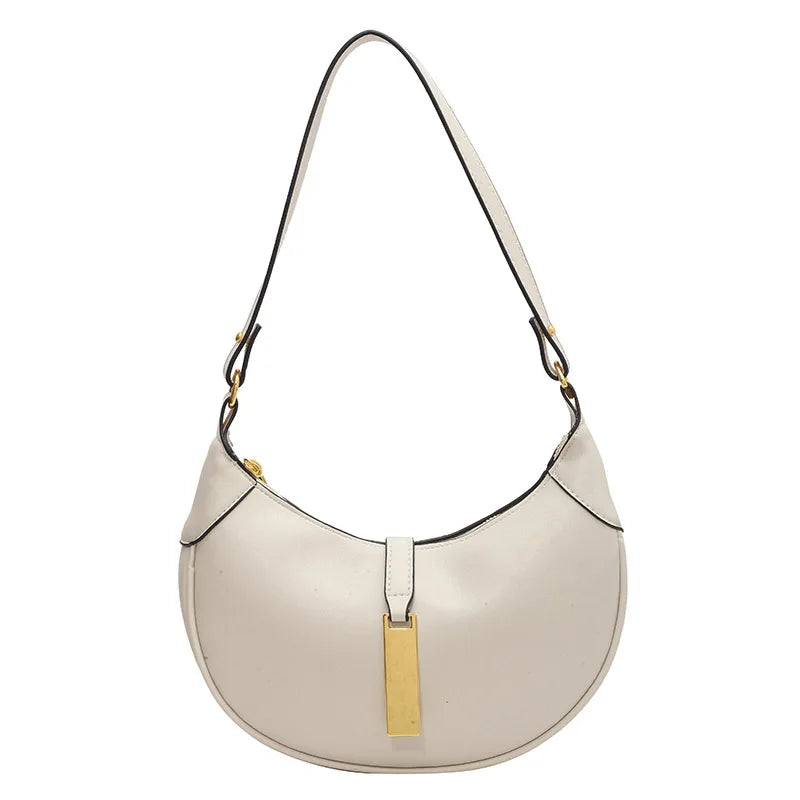 PU Leather Women's Shoulder Bag Crossbody Half Moon Handbag