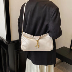 PU Leather Women's Shoulder Bag Lock Crossbody Handbag