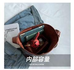 PU Leather Women's Shoulder Bag Crossbody Bag Bucket Handbag
