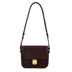 PU Leather Women's Shoulder Bag Retro Lock Crossbody Bag Flap Handbag