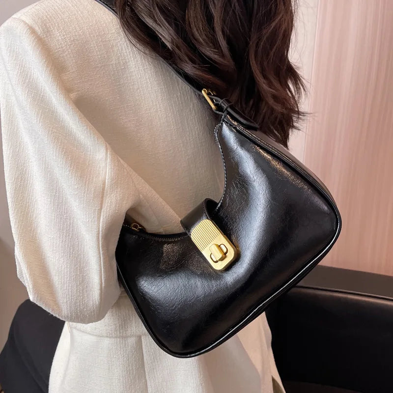 Retro Lock Crossbody Bag Women's Shoulder Bag