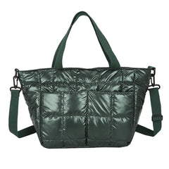 Quilted Nylon Women's Shoulder Bag Handbag Large Square Crossbody Bag Winter