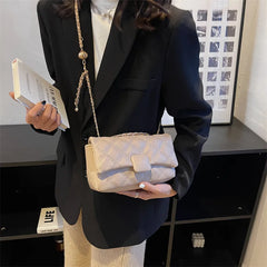 Quilted Chain Crossbody Bag Flap Handbag
