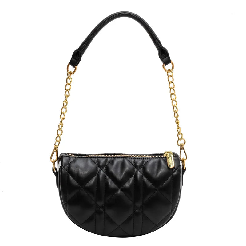 Plaid Chain Crossbody Handbag