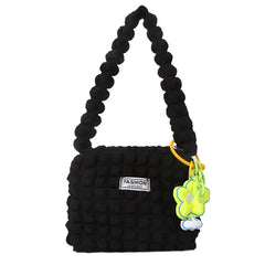 Plaid Quilted Women's Shoulder Bag Flower Crossbody Bag