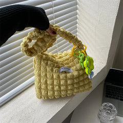 Plaid Quilted Women's Shoulder Bag Flower Crossbody Bag