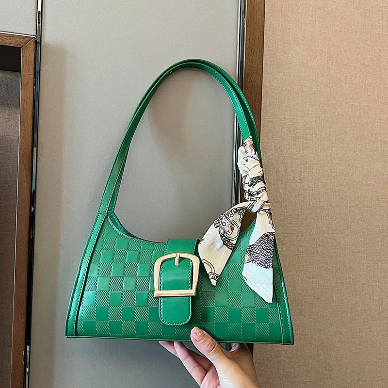 Plaid Quilted Crossbody Handbag