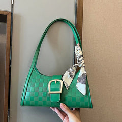 Plaid Quilted Crossbody Handbag
