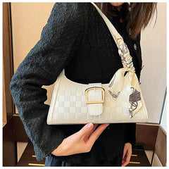 Plaid Quilted Crossbody Handbag