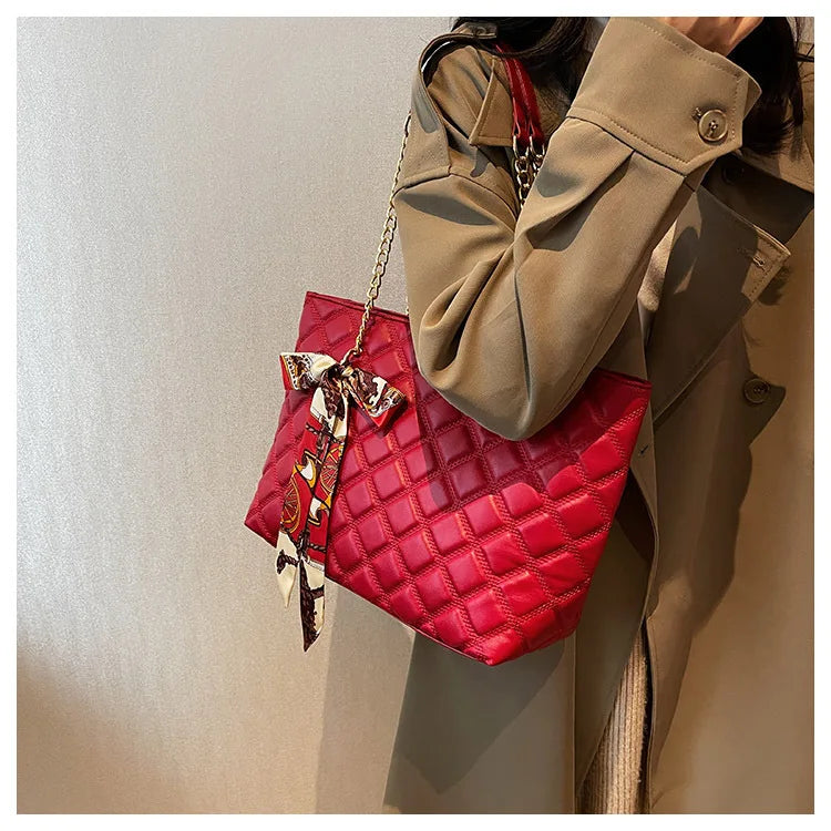 Plaid Quilted Crossbody Shoulder Bag Handbag