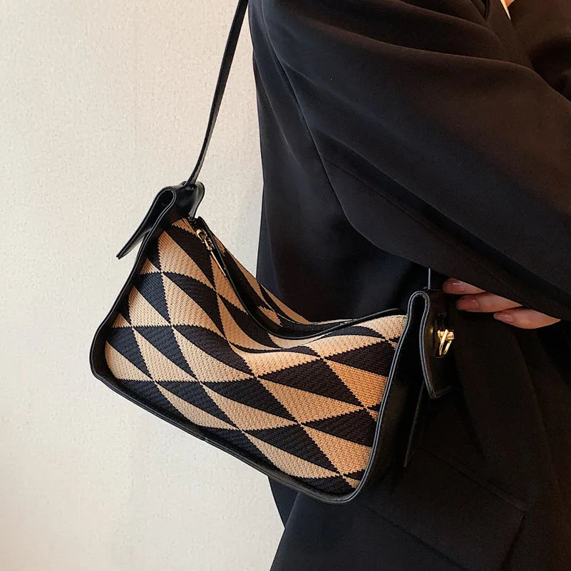 Plaid Shoulder Crossbody Handbag Quilted Women's Bag