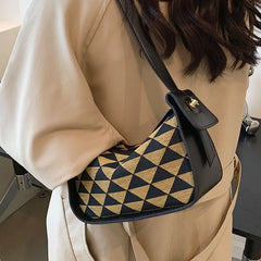 Plaid Shoulder Crossbody Handbag Quilted Women's Bag