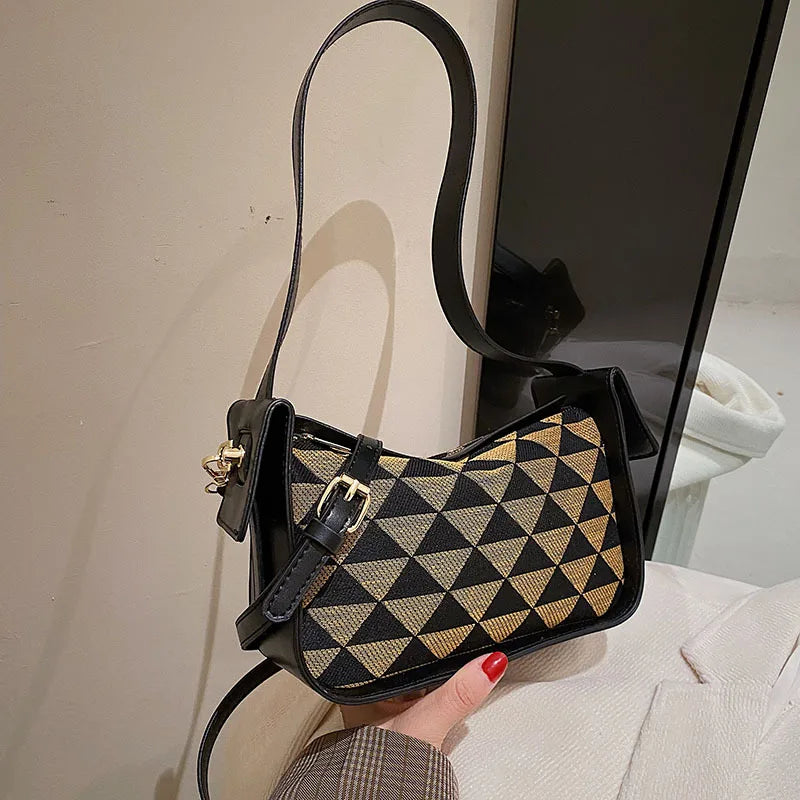 Plaid Shoulder Crossbody Handbag Quilted Women's Bag