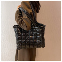 Plaid Quilted Women's Shoulder Bag Crossbody Bag Large Flap Handbag
