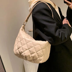 Plaid Quilted Women's Shoulder Bag SimpleHandbag Large Square Crossbody Bag