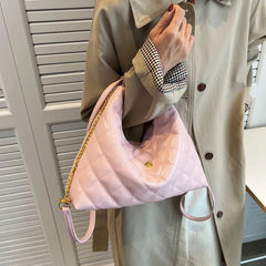 Plaid Quilted Tassel Crossbody Bag Half Moon Handbag