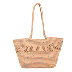 Straw Flower Crossbody Shoulder Bag Bucket Handbag