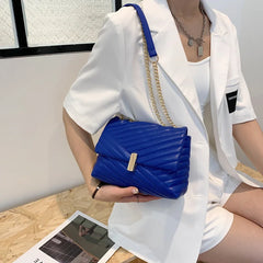 Stripe Printed Women's Chain Crossbody Bag