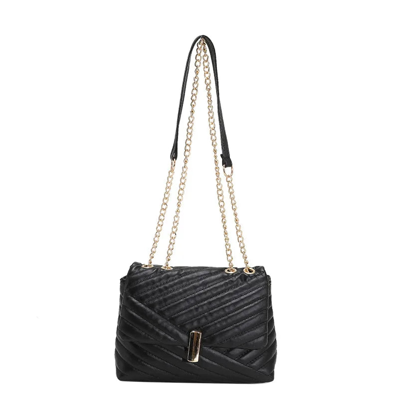 Stripe Printed Women's Chain Crossbody Bag