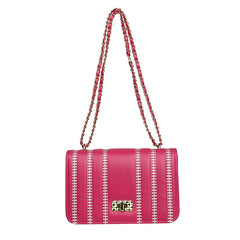 Stripe Printed Women's Shoulder Bag Chain Crossbody Bag