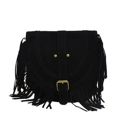 Suede Shoulder Bag Retro Lock Crossbody Handbag