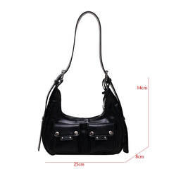 Motorc Style Half Moon Underarm Shoulder Bag