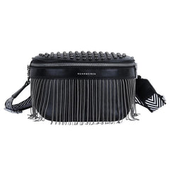 Women Chest Bag Tassel PU Leather Large Capacity Crossbody Chest Bag Zipper Bag